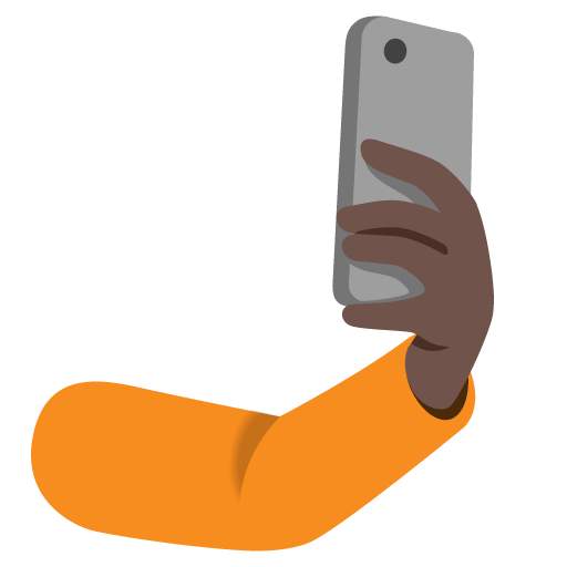 Google design of the selfie: dark skin tone emoji verson:Noto Color Emoji 15.0