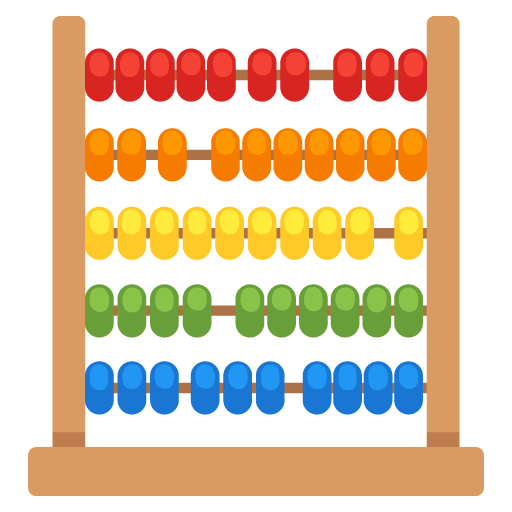 Google design of the abacus emoji verson:Noto Color Emoji 15.0