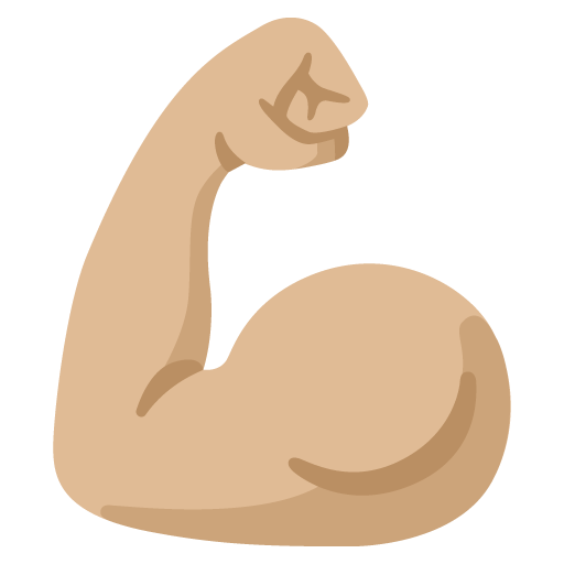 Google design of the flexed biceps: medium-light skin tone emoji verson:Noto Color Emoji 15.0