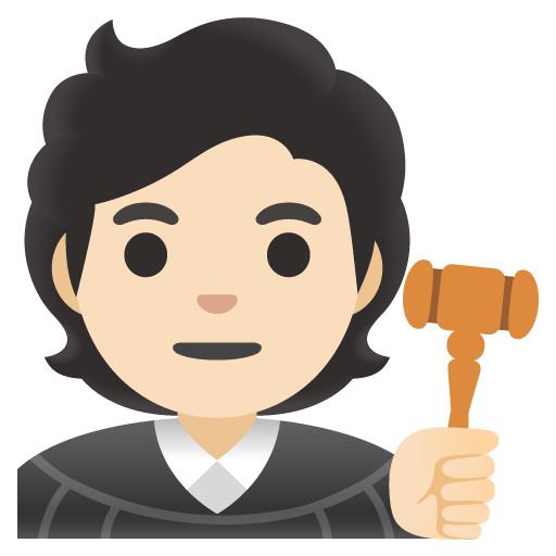 Google design of the judge: light skin tone emoji verson:Noto Color Emoji 15.0