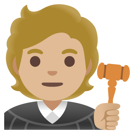 Google design of the judge: medium-light skin tone emoji verson:Noto Color Emoji 15.0