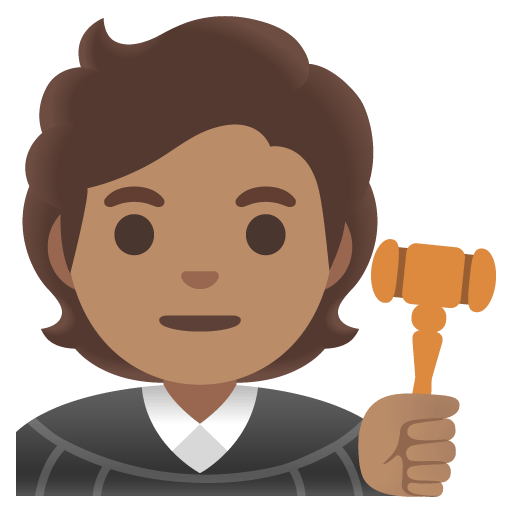 Google design of the judge: medium skin tone emoji verson:Noto Color Emoji 15.0