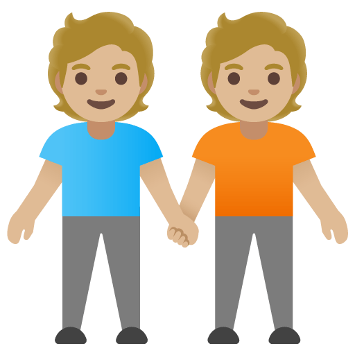 Google design of the people holding hands: medium-light skin tone emoji verson:Noto Color Emoji 15.0