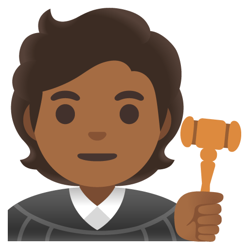 Google design of the judge: medium-dark skin tone emoji verson:Noto Color Emoji 15.0