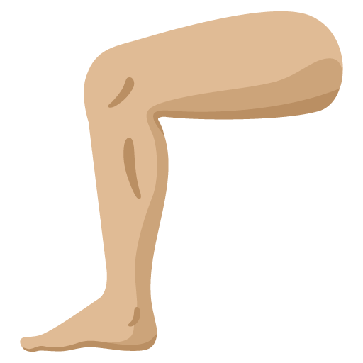Google design of the leg: medium-light skin tone emoji verson:Noto Color Emoji 15.0