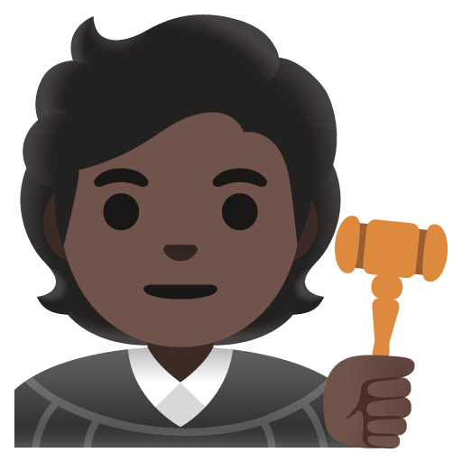 Google design of the judge: dark skin tone emoji verson:Noto Color Emoji 15.0