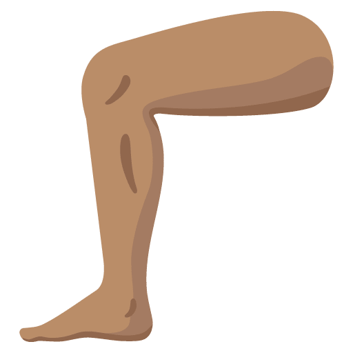 Google design of the leg: medium skin tone emoji verson:Noto Color Emoji 15.0
