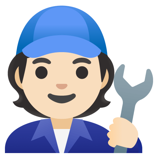 Google design of the mechanic: light skin tone emoji verson:Noto Color Emoji 15.0