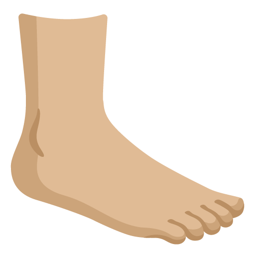 Google design of the foot: medium-light skin tone emoji verson:Noto Color Emoji 15.0