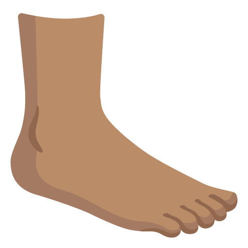 Google design of the foot: medium skin tone emoji verson:Noto Color Emoji 15.0