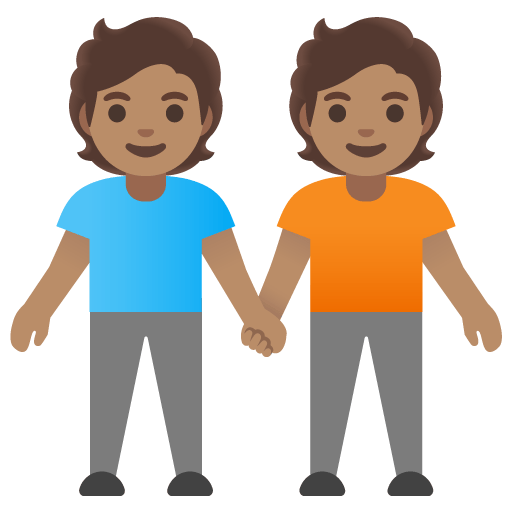Google design of the people holding hands: medium skin tone emoji verson:Noto Color Emoji 15.0