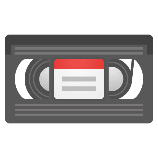 Google design of the videocassette emoji verson:Noto Color Emoji 15.0