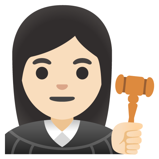 Google design of the woman judge: light skin tone emoji verson:Noto Color Emoji 15.0