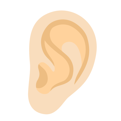 Google design of the ear: light skin tone emoji verson:Noto Color Emoji 15.0