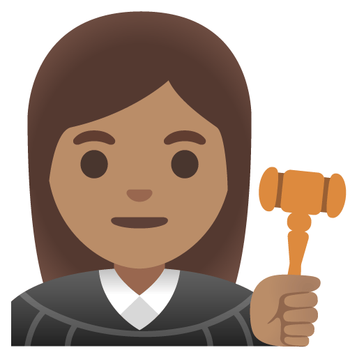 Google design of the woman judge: medium skin tone emoji verson:Noto Color Emoji 15.0