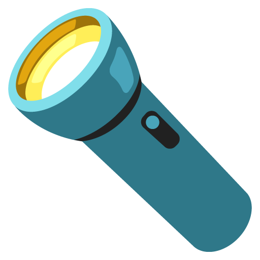 Google design of the flashlight emoji verson:Noto Color Emoji 15.0