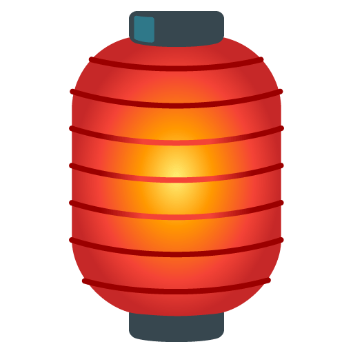Google design of the red paper lantern emoji verson:Noto Color Emoji 15.0