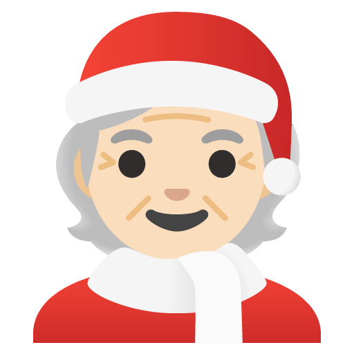 Google design of the mx claus: light skin tone emoji verson:Noto Color Emoji 15.0