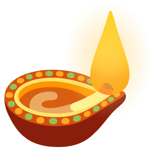 Google design of the diya lamp emoji verson:Noto Color Emoji 15.0