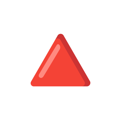 Google design of the red triangle pointed up emoji verson:Noto Color Emoji 15.0