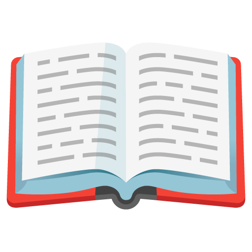 Google design of the open book emoji verson:Noto Color Emoji 15.0