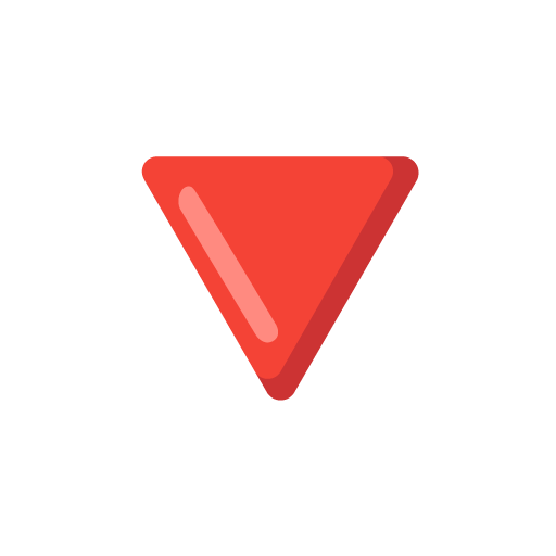 Google design of the red triangle pointed down emoji verson:Noto Color Emoji 15.0