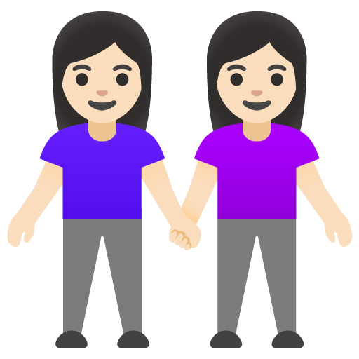 Google design of the women holding hands: light skin tone emoji verson:Noto Color Emoji 15.0