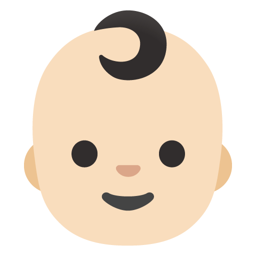 Google design of the baby: light skin tone emoji verson:Noto Color Emoji 15.0