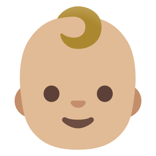 Google design of the baby: medium-light skin tone emoji verson:Noto Color Emoji 15.0