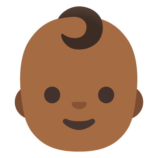 Google design of the baby: medium-dark skin tone emoji verson:Noto Color Emoji 15.0