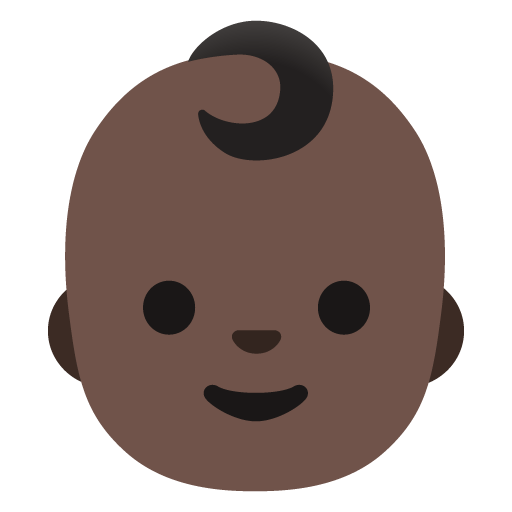 Google design of the baby: dark skin tone emoji verson:Noto Color Emoji 15.0