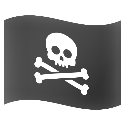 Google design of the pirate flag emoji verson:Noto Color Emoji 15.0