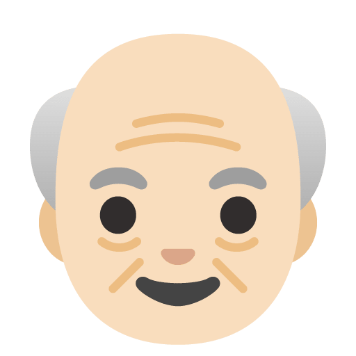 Google design of the old man: light skin tone emoji verson:Noto Color Emoji 15.0