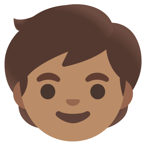 Google design of the child: medium skin tone emoji verson:Noto Color Emoji 15.0