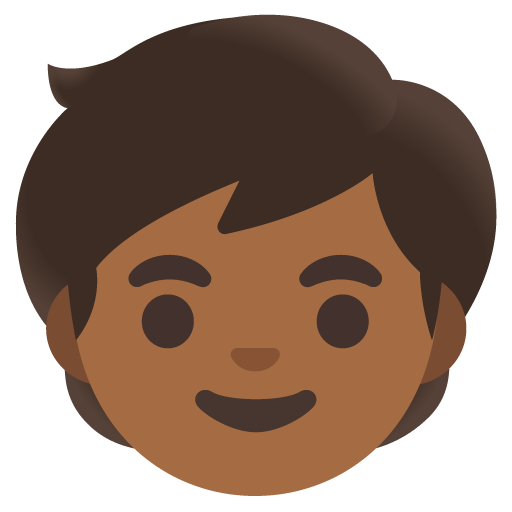 Google design of the child: medium-dark skin tone emoji verson:Noto Color Emoji 15.0