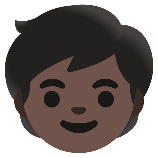 Google design of the child: dark skin tone emoji verson:Noto Color Emoji 15.0