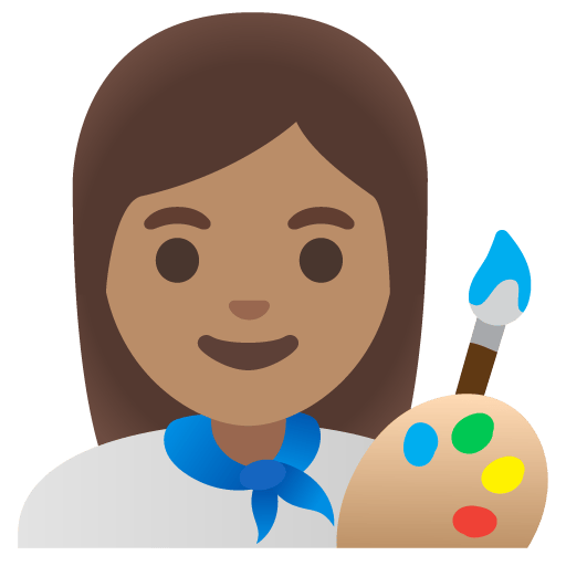 Google design of the woman artist: medium skin tone emoji verson:Noto Color Emoji 15.0