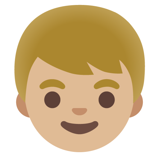 Google design of the boy: medium-light skin tone emoji verson:Noto Color Emoji 15.0