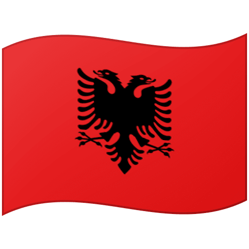 Google design of the flag: Albania emoji verson:Noto Color Emoji 15.0