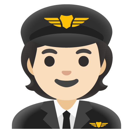 Google design of the pilot: light skin tone emoji verson:Noto Color Emoji 15.0