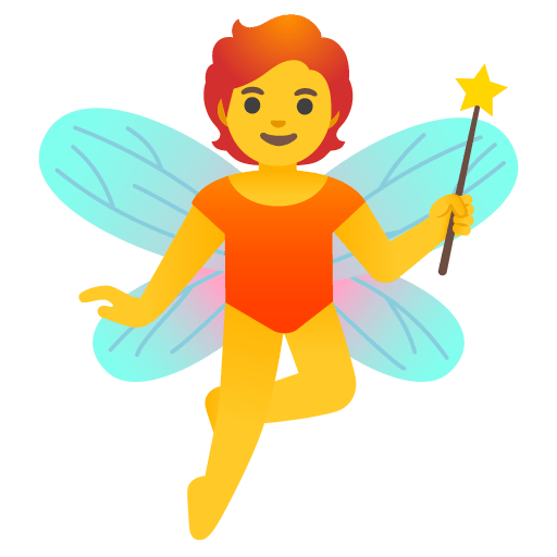 Google design of the fairy emoji verson:Noto Color Emoji 15.0