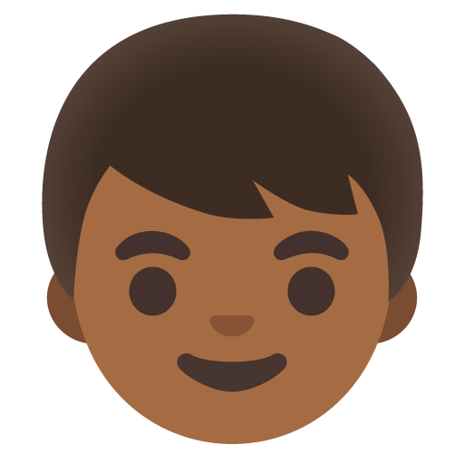 Google design of the boy: medium-dark skin tone emoji verson:Noto Color Emoji 15.0