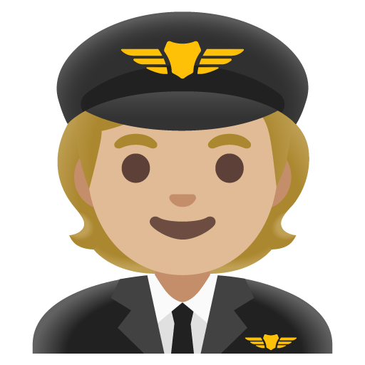 Google design of the pilot: medium-light skin tone emoji verson:Noto Color Emoji 15.0