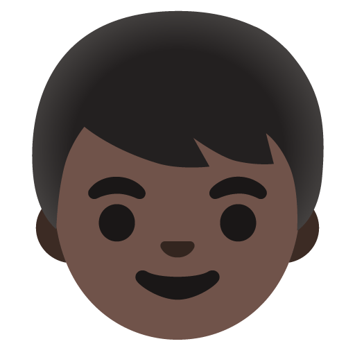 Google design of the boy: dark skin tone emoji verson:Noto Color Emoji 15.0