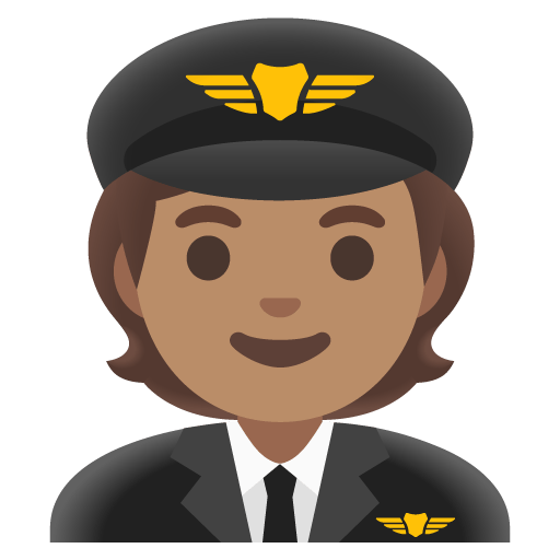 Google design of the pilot: medium skin tone emoji verson:Noto Color Emoji 15.0