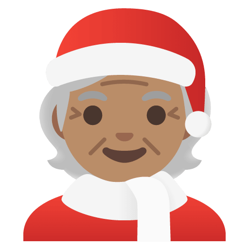 Google design of the mx claus: medium skin tone emoji verson:Noto Color Emoji 15.0