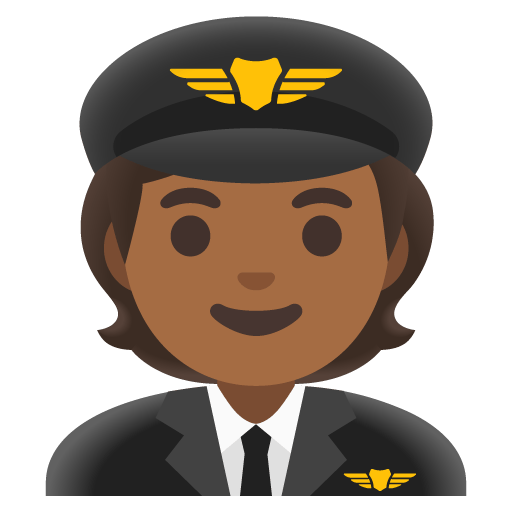 Google design of the pilot: medium-dark skin tone emoji verson:Noto Color Emoji 15.0