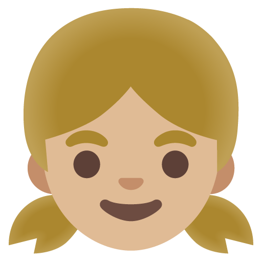 Google design of the girl: medium-light skin tone emoji verson:Noto Color Emoji 15.0