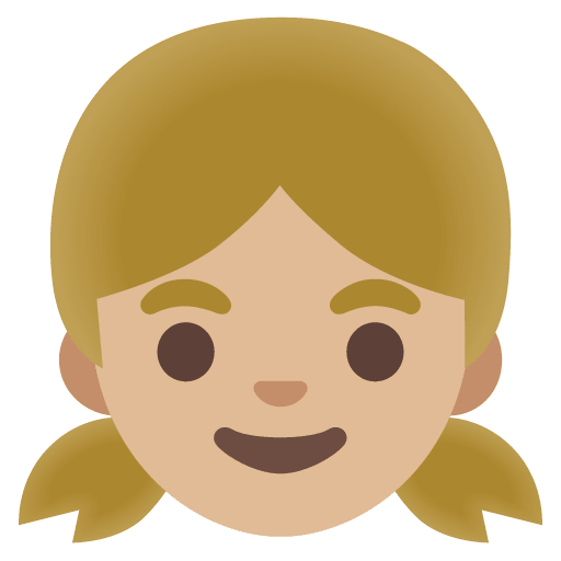 Google design of the girl: medium-light skin tone emoji verson:Noto Color Emoji 15.0
