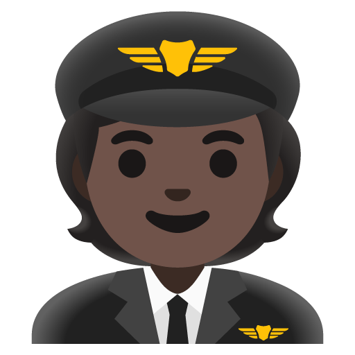 Google design of the pilot: dark skin tone emoji verson:Noto Color Emoji 15.0